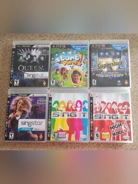 Y2k Sony PS3 Karaoke Game Bundle  QUEENS,Superstars, Highschool Musical &Etc